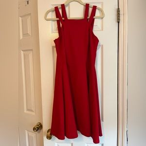 Roz & Ali size 14 red flared dress
